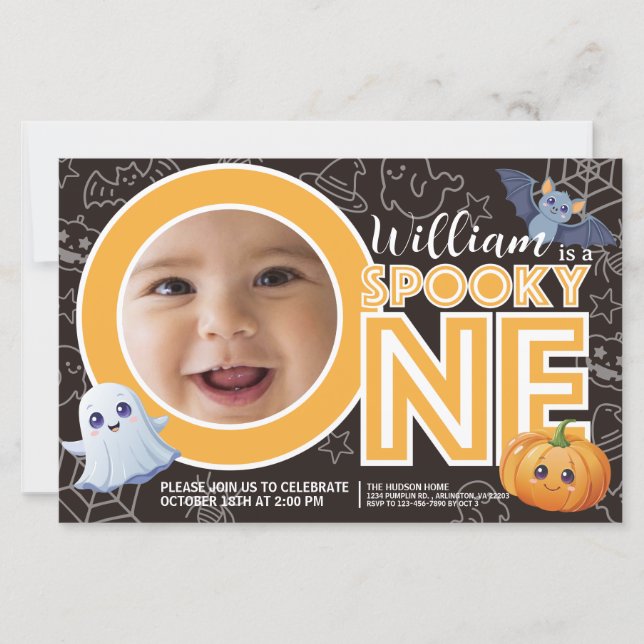 Spooky One! leuke Halloween verjaardagskaart (Voorkant)