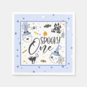 Spooky One Napkin - Blauw Servet (Voorkant)