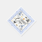Spooky One Napkin - Blauw Servet (Hoek)