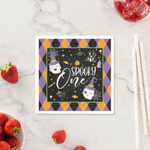 Spooky One Napkin - Blk Servet