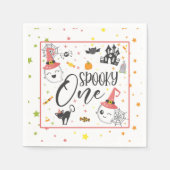 Spooky One Napkin - Girl White Servet (Voorkant)