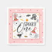 Spooky One Napkin - Roze Servet (Voorkant)