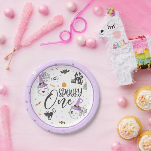 Spooky One Paper Bord - Paars (Feest)
