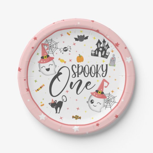 Spooky One Paper Bord - Roze (Voorkant)