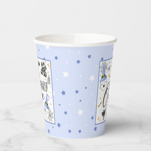 Spooky One Paper Cup - Blue Papieren Bekers (Links)