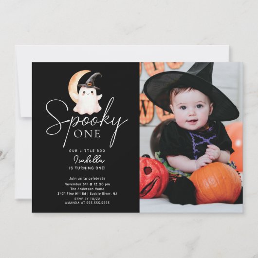 Spooky One Photo Birthday Kaart (Voorkant)