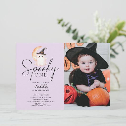 Spooky One Photo Birthday Kaart (Staand voorkant)