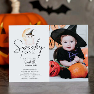 Spooky One Photo Birthday Kaart