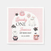 Spooky One Pink Ghost Halloween 1st Birthday Party Servet (Voorkant)
