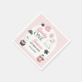 Spooky One Pink Ghost Halloween 1st Birthday Party Servet (Hoek)