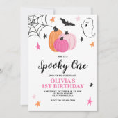Spooky One Pink Halloween 1e verjaardag Kaart (Voorkant)