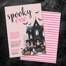 Spooky One Pink Halloween 1e verjaardag