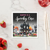 Spooky One Pink Halloween 1e verjaardag Servet (Insitu)