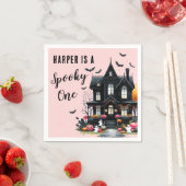 Spooky One Pink Halloween 1st Birthday Party Servet (Insitu)