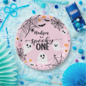 Spooky One Pink Halloween Ghost Papieren Bordje (Feest)