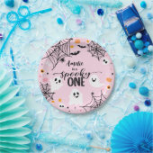 Spooky One Pink Halloween Ghost Papieren Bordje (Feest)