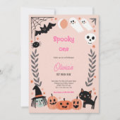 SPOOKY ONE PINK HALLOWEEN UITNODIGING (Voorkant)