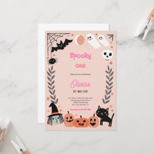SPOOKY ONE PINK HALLOWEEN UITNODIGING