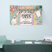 Spooky One Retro 1e Verjaardag Halloween Party Spandoek (Beurs)
