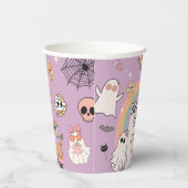 Spooky One Retro Fun Halloween 1e verjaardagsfeest Papieren Bekers (Rechts)