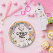 Spooky One Retro Fun Halloween 1e verjaardagsfeest Papieren Bordje (Feest)