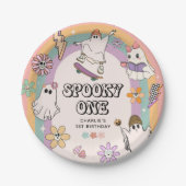 Spooky One Retro Fun Halloween 1e verjaardagsfeest Papieren Bordje (Voorkant)