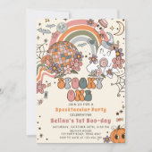 Spooky One Retro Ghost Halloween 1e Verjaardag Kaart (Voorkant)