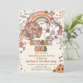 Spooky One Retro Ghost Halloween 1e Verjaardag Kaart (Staand voorkant)