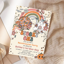 Spooky One Retro Ghost Halloween 1e Verjaardag Kaart