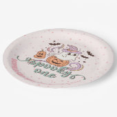 Spooky One Retro Ghost Halloween Verjaardagsfeestj Papieren Bordje (Gekanteld)