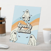 Spooky One Retro Ghost Verjaardag Snacks Reclamebord Met Voetstuk (Insitu)