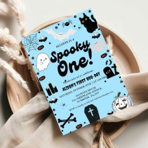 Spooky One Retro Grovy Halloween Eerste Verjaardag