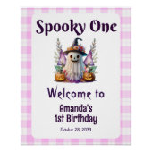 Spooky One Roze Halloween Eerste Verjaardagsfeest Perfect Poster (Voorkant)