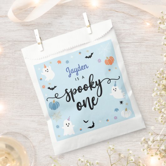 Spooky One Schattige Blue Ghost Halloween 1e Verja Bedankzakje (Geknipt)