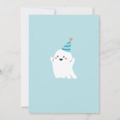 Spooky One Schattige Ghost Boy 1st Birthday Party Kaart (Achterkant)