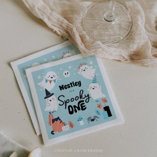 Spooky One Schattige Ghost Boy 1st Birthday Party Servet