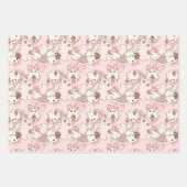 Spooky One Schattige Ghost met Roze Bogen Inpakpapier Vel (Voorkant 3)