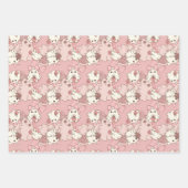 Spooky One Schattige Ghost met Roze Bogen Inpakpapier Vel (Voorkant 2)