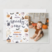 Spooky One Schattige Halloween Ghost 1st Birthday  Kaart (Voorkant)