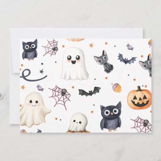 Spooky One Schattige Halloween Ghost 1st Birthday  Kaart (Achterkant)