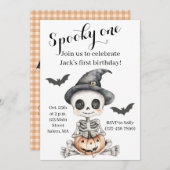 Spooky One | Schattige Skeleton Halloween 1e Verja Kaart (Voorkant / Achterkant)