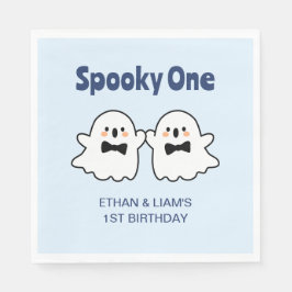 Spooky One Schattige Twin Boys Halloween 1st Birth Servet