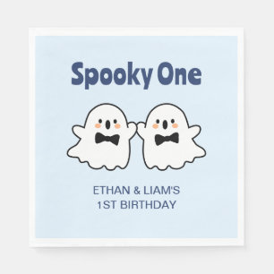 Spooky One Schattige Twin Boys Halloween 1st Birth Servet