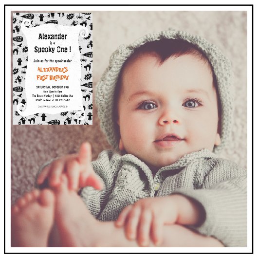 Spooky one Spooktacular Halloween 1e verjaardag Kaart