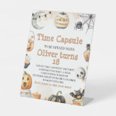 Spooky One Time Capsule Sign Reclamebord Met Voetstuk (Voorkant)