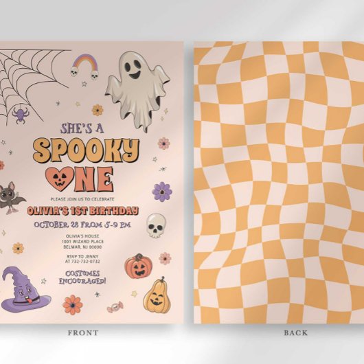 Spooky One verjaardagsuitnodiging Kaart