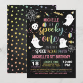 Spooky One Verjaardagsuitnodiging - Meisje (BK/Pas Kaart (Voorkant / Achterkant)