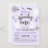 Spooky One Verjaardagsuitnodiging - Meisje (Paarse Kaart (Voorkant)