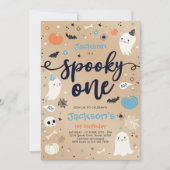 Spooky One Vintage Halloween Ghost 1e verjaardag Kaart (Voorkant)