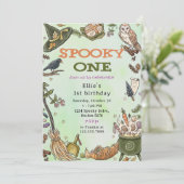 Spooky One Witch Halloween 1e verjaardag Uitnodigi Kaart (Staand voorkant)